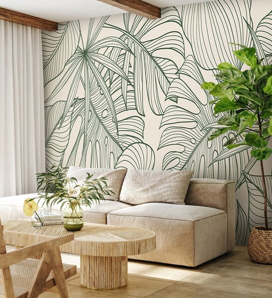 Fotótapéta Elegáns zöld lombos mintás design, Természet fotótapéta, Népszerű fotótapéta, u98420 - Tapeko.hu