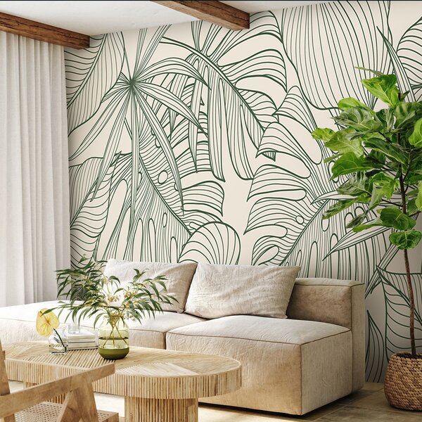 Fotótapéta Elegáns zöld lombos mintás design, Természet fotótapéta, Népszerű fotótapéta, u98420 - Tapeko.hu