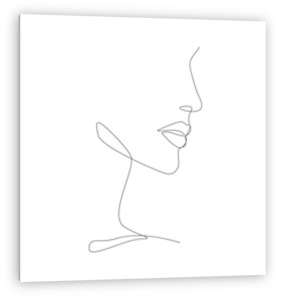 Női arc egyvonalas rajz (vonalrajz, line art) (vászonkép)