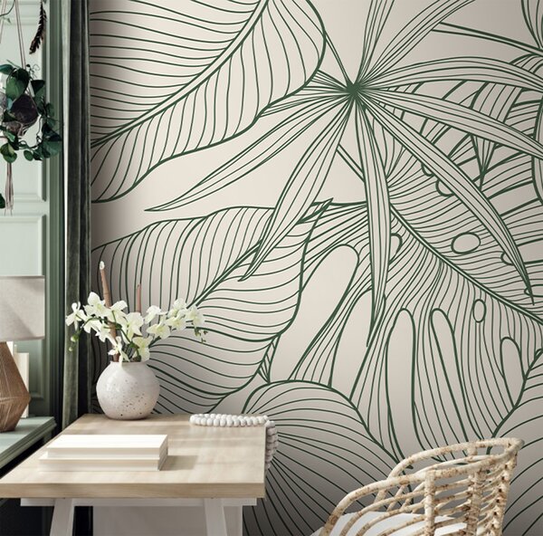 Fotótapéta Elegáns zöld lombos mintás design, Természet fotótapéta, Népszerű fotótapéta, u98420 - Tapeko.hu