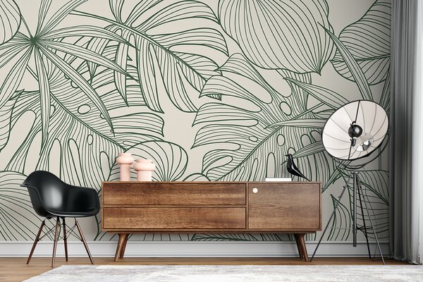 Fotótapéta Elegáns zöld lombos mintás design, Természet fotótapéta, Népszerű fotótapéta, u98420 - Tapeko.hu