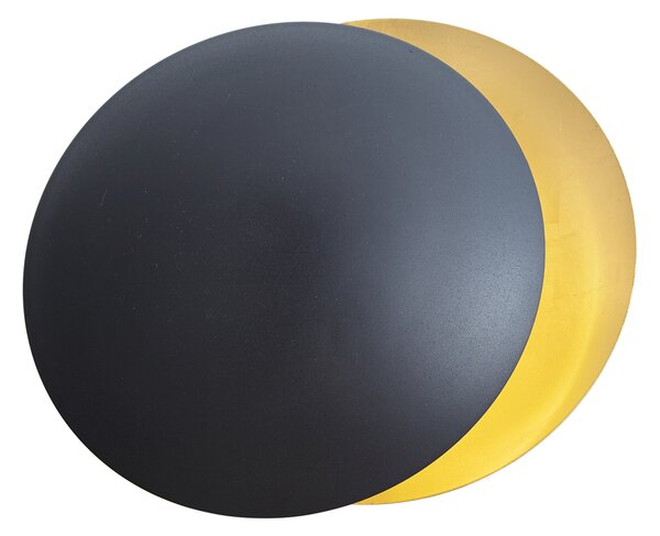 Modern fekete fali lámpa arany színnel 34,5 cm 2-lámpás - Sunrise