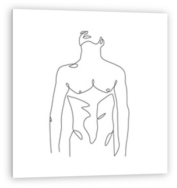Félmeztelen férfi (vonalrajz, line art) (vászonkép)