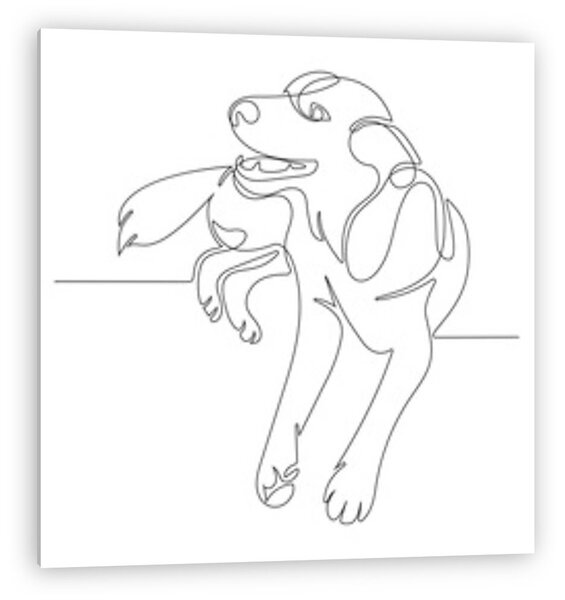 Játékos kutya (vonalrajz, line art) (vászonkép)