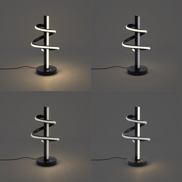 Design asztali lámpa fekete LED-del, 3 fokozatú kapcsolóval - Rolla