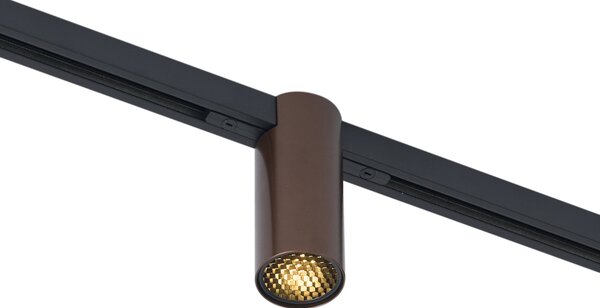 Modern spotlámpa sötét bronz színben 1 fázisú sínrendszerhez GU10 35mm - Slimline Nubee Honey
