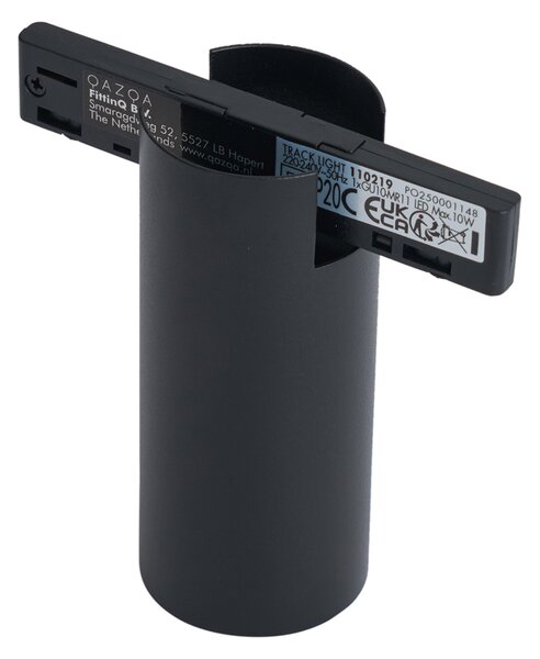 Modern fekete spotlámpa 1 fázisú sínrendszerhez GU10 35mm - Slimline Nubee Honey