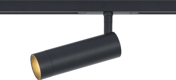 Modern fekete spotlámpa 1 fázisú sínrendszerhez GU10 35mm - Slimline Uzzy