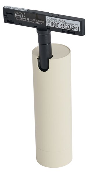 Modern bézs spotlámpa feketével 1 fázisú sínrendszerhez GU10 35mm - Slimline Uzzy