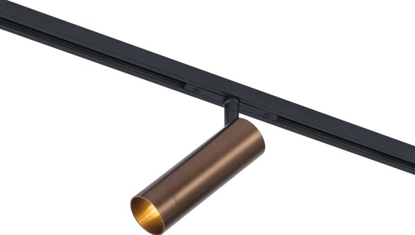 Modern sötét bronz spotlámpa 1 fázisú sínrendszerhez GU10 35mm - Slimline Uzzy