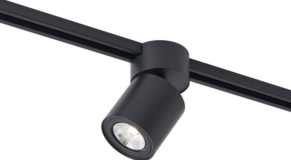 Modern fekete spotlámpa 1 fázisú sínrendszerhez GU10 70mm - Iconic Roto