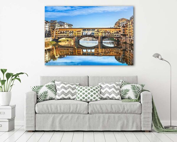 Ponte Vecchio kék égbolt előtt, Firenze (vászonkép)