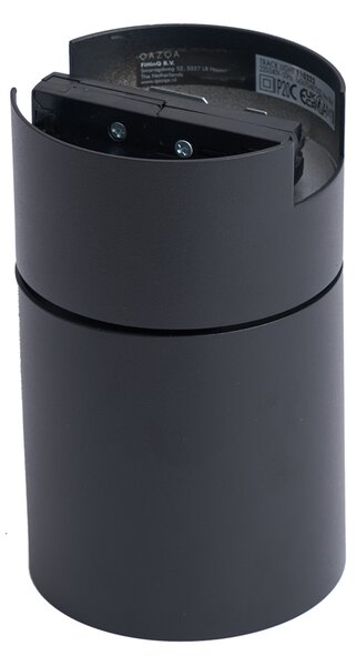 Modern fekete spotlámpa 1 fázisú sínrendszerhez GU10 70mm - Iconic Roto