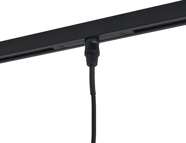 Modern fekete spotlámpa füstüveggel 1 fázisú sínrendszerhez - Slimline Loyce