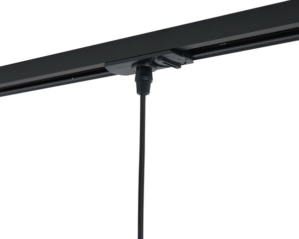 Modern függőlámpa fekete, fehér üveggel, 1 fázisú sínrendszerhez - Iconic Perle