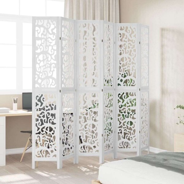 Fa Paraván - Fehér - 6 Panel - 210x220cm