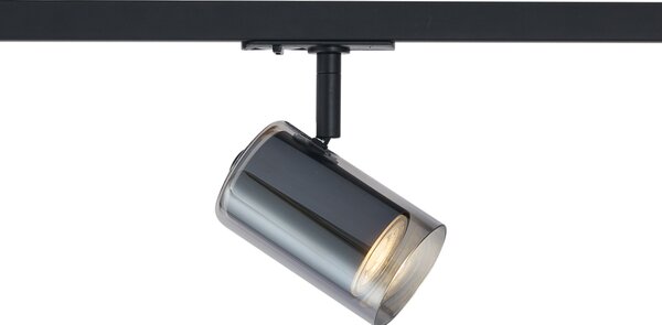 Modern fekete spotlámpa füstüveggel 1 fázisú sínrendszerhez - Iconic Lloyd