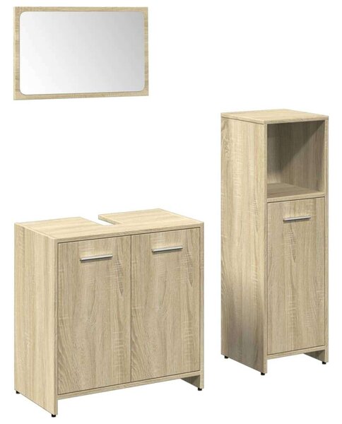 VidaXL Fürdőszoba Bútorkészlet - Sonoma Tölgy - 3 részes