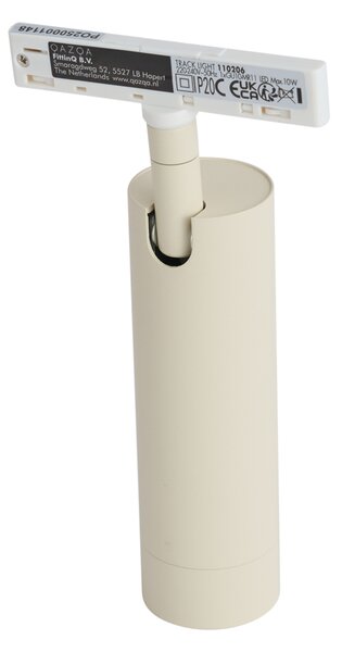 Modern bézs spotlámpa fehérrel 1 fázisú sínrendszerhez GU10 35mm - Slimline Uzzy
