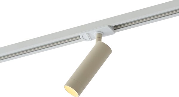 Modern bézs spotlámpa fehér adapterrel 1 fázisú sínrendszerhez GU10 35mm - Iconic Jeana Luxe