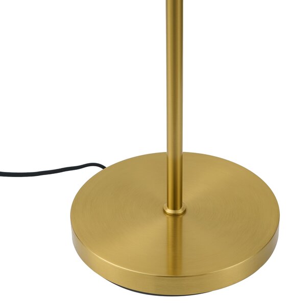 Design állólámpa sárgaréz borostyánszínű üveggel, 2 égős - Brianna