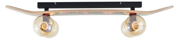 Fali lámpa fekete, piros színnel 80 cm - Skateboard