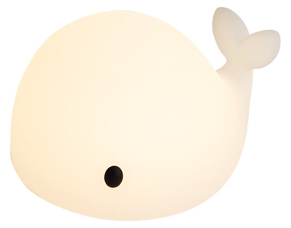 Asztali lámpa fehér 30 cm LED-del, dimmelhető, IP54, újratölthető - Baby Whale