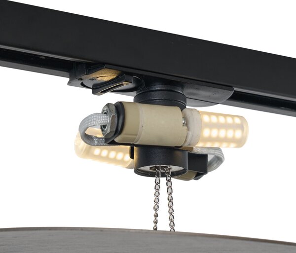 Modern, ágyúszürke mennyezeti lámpa sínrendszerhez, 1 fázisú, 2-lámpás - Iconic Pulley