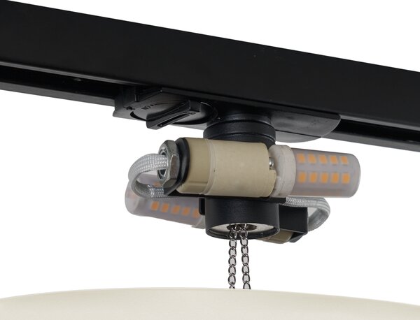 Modern bézs mennyezeti lámpa sínrendszerhez 1 fázisú 2-lámpás - Iconic Pulley