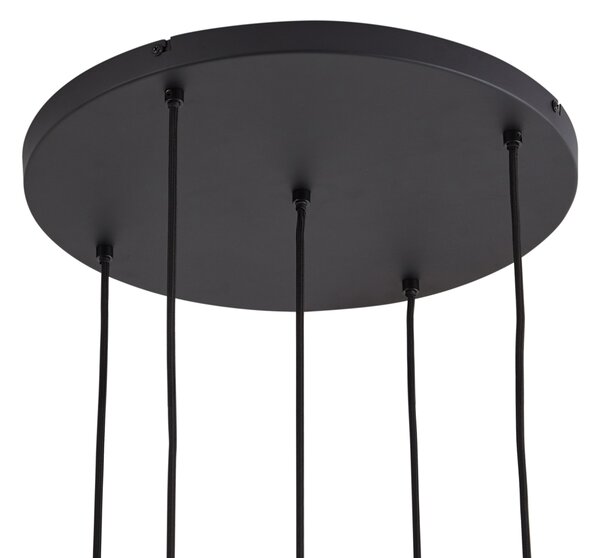 Design függőlámpa fekete füstüveggel, 5-ös - Ana
