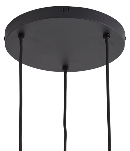 Design függőlámpa fekete füstüveggel, 3-lámpás - Ana