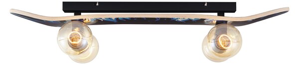 Fali lámpa fekete kékkel 80cm - Skateboard