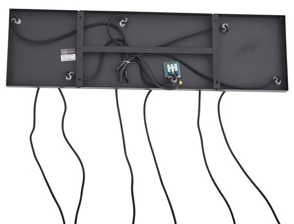 Design függőlámpa fekete füstüveggel, 6 ágú - Ana