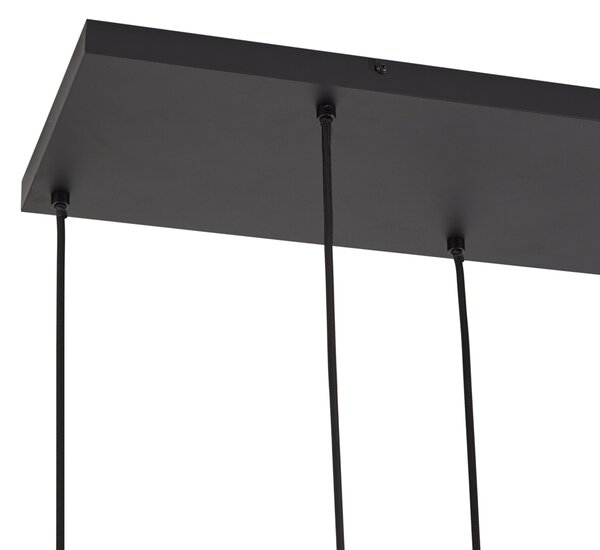 Design függőlámpa fekete füstüveggel, 6 ágú - Ana