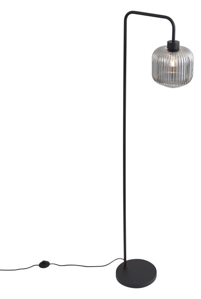 Design állólámpa fekete füstüveggel - Ana