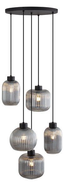 Design függőlámpa fekete füstüveggel, 5-ös - Ana