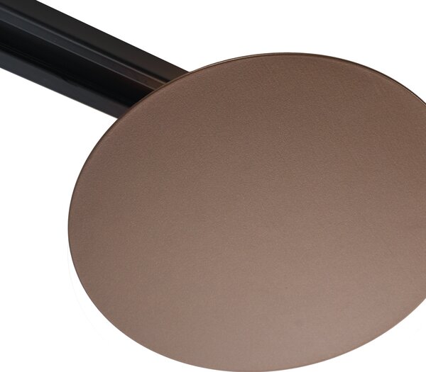 Modern bronz mennyezeti lámpa 1 fázisú sínrendszerhez 2 lámpával - Iconic Pulley