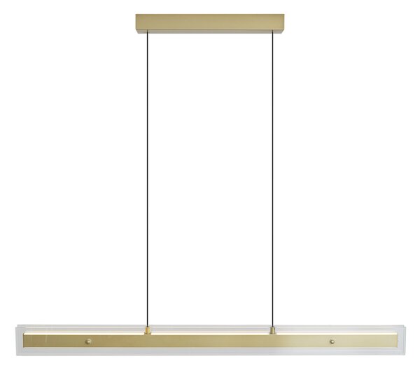 Modern függőlámpa sárgaréz színben, átlátszó üveggel, LED Easylift funkcióval - Catch