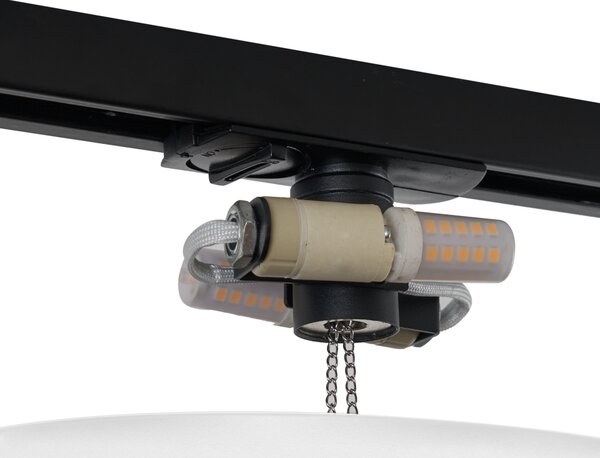 Modern fehér mennyezeti lámpa sínrendszerhez 1 fázisú 2-lámpás - Iconic Pulley