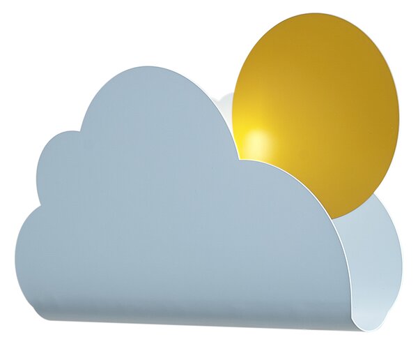 Gyerekszobai fali lámpa kék felhővel és nappal - Cloudy