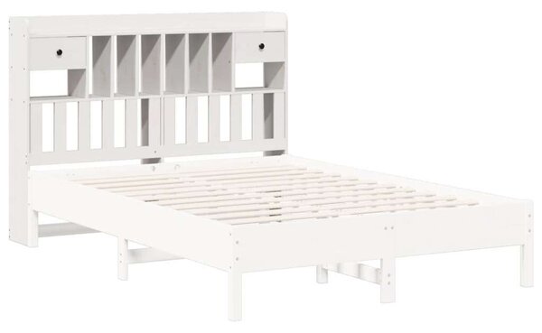 VidaXL Fehér Fenyőfa Fejtámla Tárolóval - 160 cm