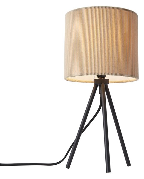 Modern háromlábú asztali lámpa taupe színben, bársonyernyővel - Luz