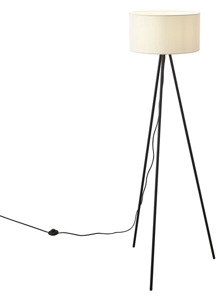 Modern, háromlábú állólámpa fehér bársonyernyővel - Luz