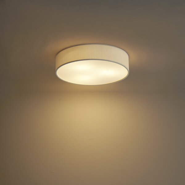 Modern mennyezeti lámpa fehér bársonyernyővel 46 cm 3-lámpás - Luz