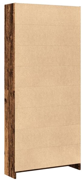 VidaXL könyvespolc 80 x 24 x 176 cm, antik fa színű szerelt fa