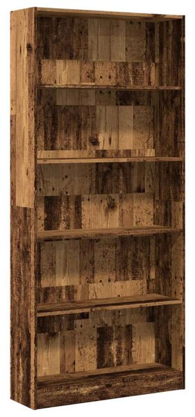 VidaXL könyvespolc 80 x 24 x 176 cm, antik fa színű szerelt fa