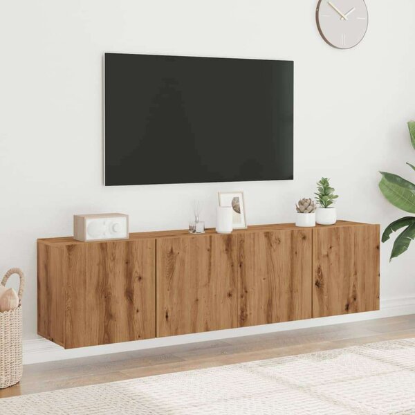 VidaXL Falra Szerelhető TV Szekrény - Tölgyfa - 80x30x41 cm (2 db)