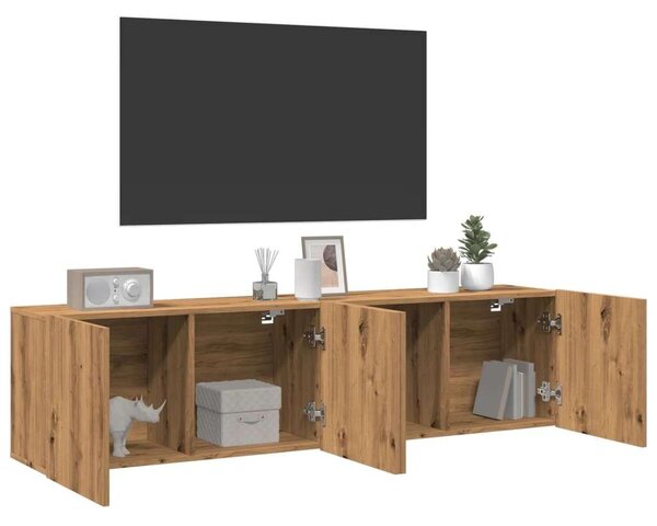 VidaXL Falra Szerelhető TV Szekrény - Tölgyfa - 80x30x41 cm (2 db)