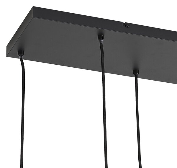 Modern függőlámpa fekete fa és matt szürke üveggel, 6 ágú - Umbra