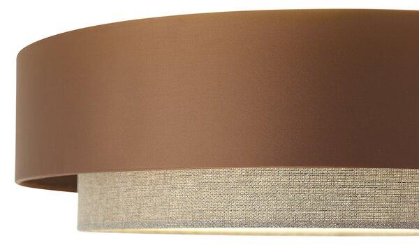 Modern mennyezeti lámpa sötét bronz színben, taupe színnel 50 cm 3-lámpás - Drum Duo
